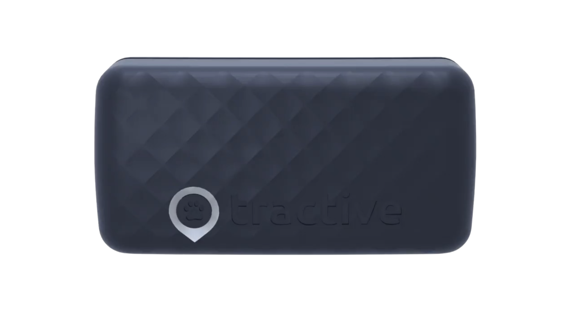 Tractive CAT Mini Smart Health Tracker in Midnight Blue mit Rautenmuster und abgerundeten Kanten